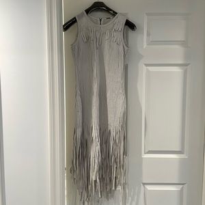 Elie Tahari Milan Dress - Leather Fringe Midi Dress